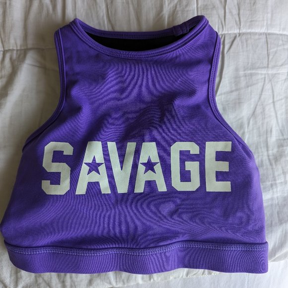 Savage Barbell Purple RacerBack Sports Bra XS - Picture 3 of 7